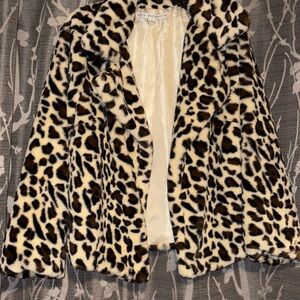 HYFVE Leopard Print Faux Fur Coat